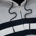 thumbnail image 6 of HOOMEUMY Men's Striped Knit Cardigan Hoodie Zipper Padded Thicken Long Sleeve Sweater Warm Pullover Jumper Gray XXXL, 6 of 8