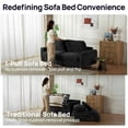 thumbnail image 5 of CHIC HOUSE Queen Sleeper Sofa Bed with Mattress, Pull Out Couch with USB Charging, Cup Holders & LED Light, Convertible Chenille Loveseat for Living Room RV Small Spaces, Black, 5 of 8