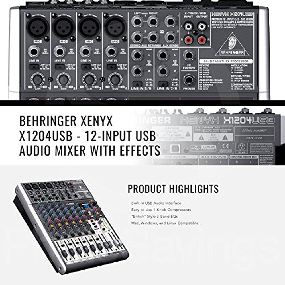 Behringer xenyx x1204usb usb mixer with effects limfanewyork