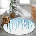 thumbnail image 4 of Blue Polka Dots Round Area Rug 4ft, Watercolor Abstract Art Retro Washable Non-Slip Circle Rugs for Bedroom Living Room Kitchen, Soft Non Shedding Circle Carpet for Dining Room Dorm, 4 of 9