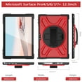 thumbnail image 2 of Dteck for for 12.3" Microsoft Surface Pro 7 Plus, Pro 7, Pro 6, Pro 5, Pro 2017, Pro 4, Pro LTE,Heavy Duty Shockproof Rugged Case with Kickstand and Hand Strap,Red, 2 of 11