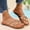 Rose Gold, variant on Women's Flip Flops Woven Strap Toe Post Beach Sandals Summer Vacation Outdoor Comfort Shoes
