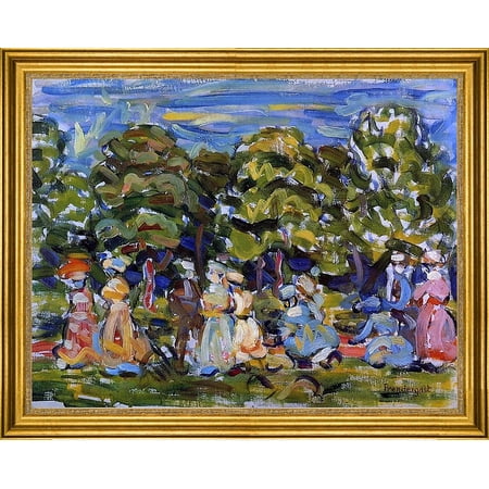 Maurice Prendergast Summer in the Park - 18" x 24" Framed Premium Canvas Print