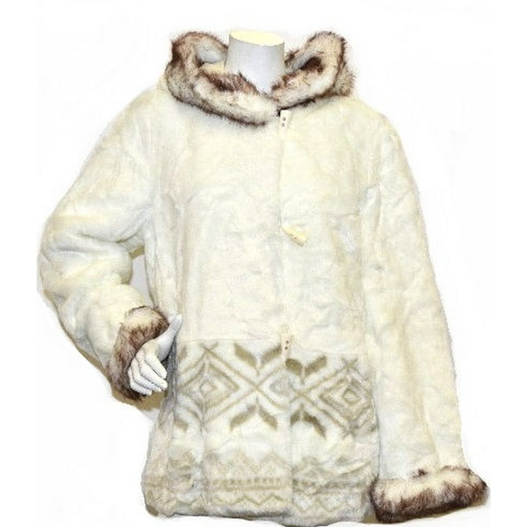 K. Jordan Women's Scenic Faux Fur Jacket in White - M - Walmart.com