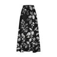 thumbnail image 5 of Mqqzkk Womens Skirt Leaf Print Long Pleated Skirts High Waisted A Line Skirts Flowy Long Skirts Casual Summer Beach Skirts, 5 of 5