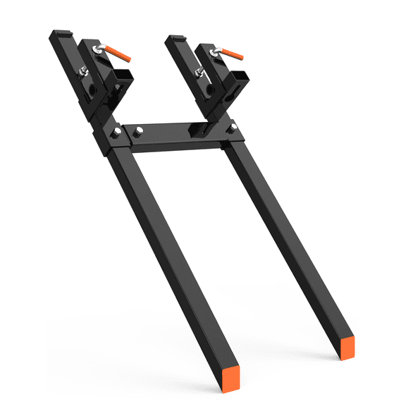 Yesurprise Heavy Duty Clamp-on Pallet Forks with Adjustable Stabilizer Bar for Tractor Bucket Loader Skid Steer