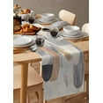 thumbnail image 6 of Abstract Geometric Table Runner 72 Inches, Simple Color Blocks Brown Beige Bed Runner Dresser Scarves Tabletop for Indoor Outdoor Parties/Ceremony/Banquet, 18" x 72", 6 of 8