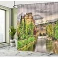 thumbnail image 5 of Ambesonne Landscape Shower Curtain, View of Bath River, 69"Wx84"L, Fern Green, 5 of 5