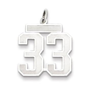 Lex /& Lu Sterling Silver Medium Satin Number 20