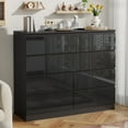 thumbnail image 6 of 8-Drawer High Gloss Dresser – Modern Black Dresser with Ample Storage, Stylish Organizer for Bedroom, Hallway, or Office, 6 of 7