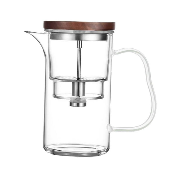 Tetera de vidrio con infusor de té suelto extraíble, separación de té y agua, 550 ml con Mango transparente