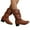 Brown, variant on Women's Mid Calf Western Boots Cowboy Cowgirl Slouchy Short Booties Chunky Heel Pull on Dress Outdoor Fall Shoes Purple 11