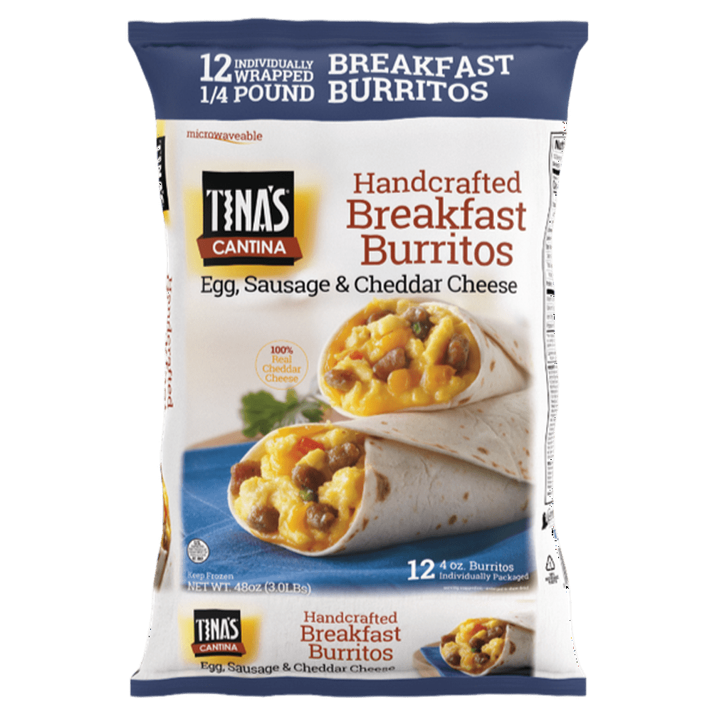Tina's Cantina Egg, Sausage, & Cheese Breakfast Burritos, 12 Count, 4