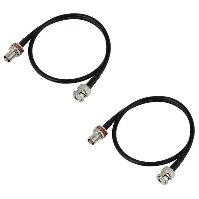 Wireless Microphone Antenna Extension Cable 2ft with BNC Connector, 2-Pack for Rack Mount Systems,2 x extension line,Photo Color