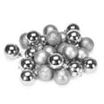 thumbnail image 3 of 2025 CISIL & 24-Count Christmas Tree Ornaments Shatterproof Multi-Textured Silver Balls 8cm 3.15In, 3 of 3