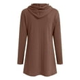 thumbnail image 5 of QHFBli Women Hooded Sweater Dress Trendy Texture Knit Casual Pullover Hoodies Loose Fit Long Sleeve Elegant Sweatshirt Fall Dress, 5 of 5