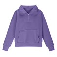 thumbnail image 6 of Kids Half Zip Pullover Sweatshirt Long Sleeve Casual Fleece Top with Front Pocket for Boys and Girls Comfortable Fit, 6 of 6