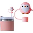 thumbnail image 1 of 1pcs Cute Penguin Straw Covers Cap Toppers for Stanley Cup 10mm, Silicone Cartoon Penguin Straw Tips Lids Protector BPA Free for 10mm Cup Accessories, Reusable Dust-Proof Straw Cap (Blue), 1 of 8