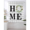 thumbnail image 2 of Sheer Curtains 63 Inch Length, Rustic Home Semi Sheer Curtains Light Filtering Window Treatment, Eucalyptus Leaves Farmhouse Wreath Plaid Privacy Voile Drapes for Living Room Bedroom 52x63 Inch, 2 of 7