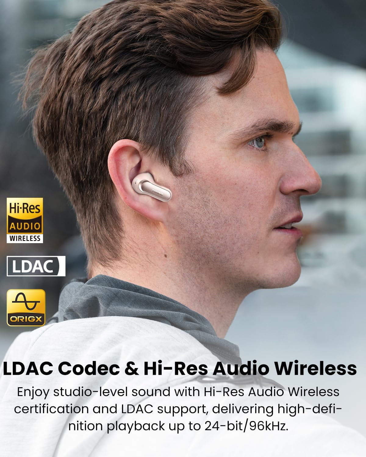 TOZO NC20 Pro Smart Touch Noise Cancelling Earbuds,Bluetooth Headphones with AI Assistant,6 Mics Clear Calls,80H,LDAC Hi-Res Audio,In-Ear Detection,Dual Pairing,App-32EQ,Waterproof Wireless Charging