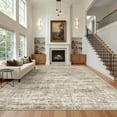 thumbnail image 2 of Roxstand Washable Rugs 9x12, Vintage Distressed Area Rugs for Living Room, Non Slip Accent Bedroom Rug (9'x12', Brown), 2 of 9