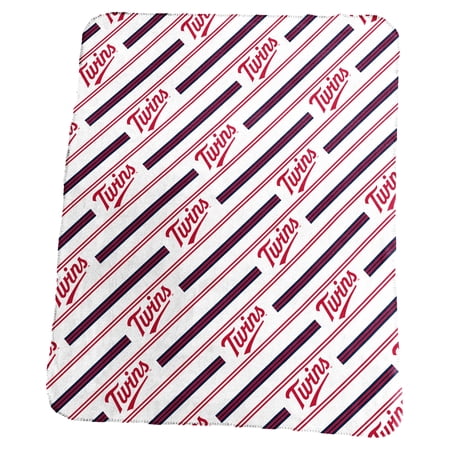 Logo Brands Minnesota Twins 50 x 60 Classic Vertical Stripe Fleece Throw Blanket