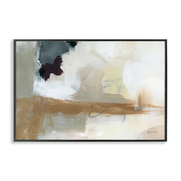 Stupell Industries Bluster Tan Abstract Black Framed Giclee Art, design by Yvette St. Amant, 12 x 18
