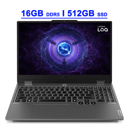 Lenovo LOQ Gaming Laptop 15.6" FHD IPS 144Hz (100% sRGB, G-SYNC) Intel 14-core i7-13650HX 16GB DDR5 512GB SSD GeForce RTX 5060 DLSS4 (572 AI TOPS) Backlit 5MP Privacy Camera Win11