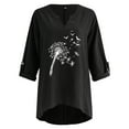thumbnail image 5 of OKBOP Dress Tops for Women,Fashion V-Neck Printed Long Sleeve Loose Button T-Shirt Puffy Sleeves Blouse for Women Tshirt Dresses for Women, 5 of 5