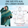 thumbnail image 4 of Oversized Wearable Blanket Hoodie,Teal and Gold Marble Golden Splashes Pattern Sherpa Blanket Hoodie with Super Pockets,Super Warm Fuzzy Pullover for Women & Men, 4 of 6