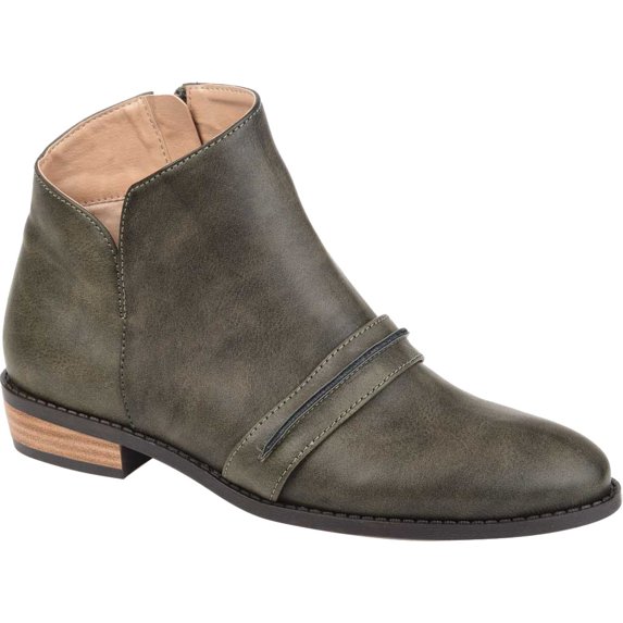 Journee Collection Womens Harlow Faux Leather Almond Toe Booties