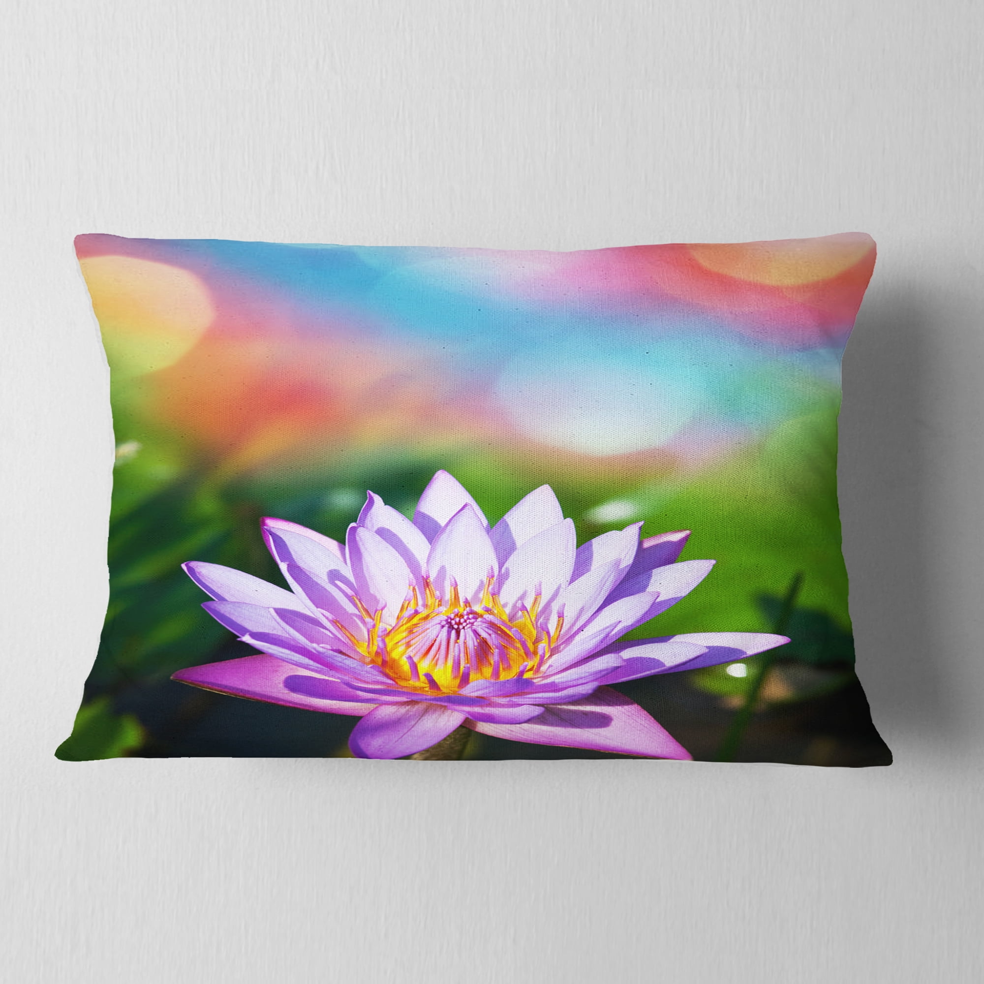 Designart 12" x 20" Purple Polyester Throw Pillow