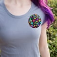 thumbnail image 2 of Groovy Hippie Peace and Love Pattern Pinback Button Pin, 2 of 4