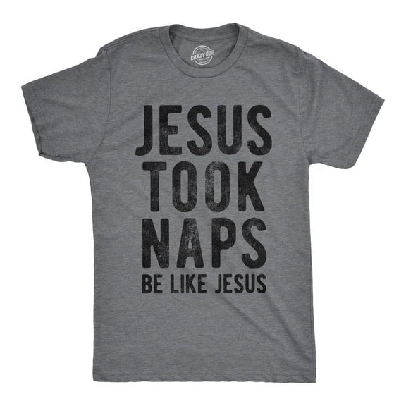 Velto Mens Jesus Took Naps T-Shirt Christian Religion Faith Graphic Tee All Size S-5XL