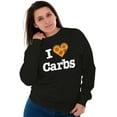 thumbnail image 3 of Love Heart Carbs Pizza Food Cute Women Plus Size Crewneck Sweatshirt Brisco Brands 2X, 3 of 5