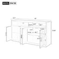 thumbnail image 4 of Vastcury 60" 4-Door Classic Storage Sideboard Cabinet, Buffet Coffee Bar Cabinet with Open Storage for Kitchens, Living Rooms, Black, 4 of 8