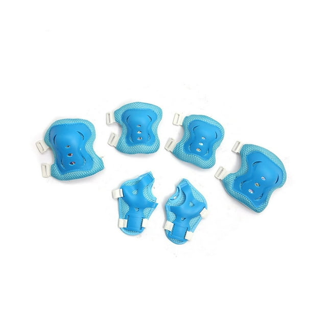 Rodilleras, coderas y muñequeras para niños para montar a caballo, actividades al aire libre y deportes. Azul