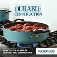 thumbnail image 6 of Farberware Easy Clean 6 Quart Nonstick Jumbo Cooker / Saute Pan / Chef's Pan with Tempered Glass Lid, Dishwasher Safe, Aqua, 6 of 12
