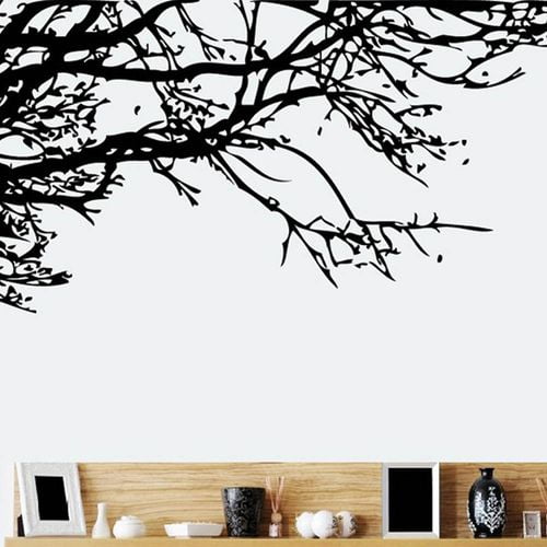 SHIYAO Black Tree Wall Decal Sticker SemiGloss Black Tree Branches