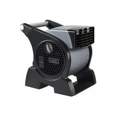Lasko - Pro-Performance High Velocity Case Utility Fan with Integrated Power Outlets - Gray/Black
