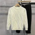 thumbnail image 3 of Suéteres de punto para hombres Ropa de hombre de color sólido Suéteres de cuello redondo lisos Suéteres de cuello redondo beige Sudaderas de maletería Prendas de punto TAS, 3 of 5