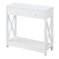 thumbnail image 4 of Oxford One-Drawer Entryway Hall Table with Shelf in White Wood Finish, 4 of 12