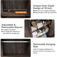 thumbnail image 3 of OKD Bathroom Storage Cabinet, Farmhouse Organizer w/Adjustable Shelves, Dark Rustic Oak, 3 of 6