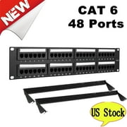 48-Port 19 inch Cat6 Unshielded Wallmount or Rackmount Ethernet Network Patch Panel