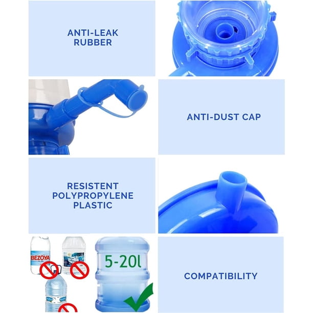 Pompe Manuelle Distributeur D'Eau Pour Bonbonne 5 Gallons – Bec Verseur Anti-Poussière, Compatible Bouteille 55 Mm, Facile à Installer