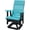 Black, Aruba Blue, variant on DutchCrafters Modern Horizontal Slat High Back Poly Adirondack Swivel Glider Outdoor Patio Chair