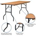 thumbnail image 3 of Bowery Hill 72" Rectangular Wood Folding Banquet Table, 3 of 9