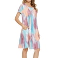 thumbnail image 4 of Unique Bargains Women's Sleepwear Pajama Dress Strtechy with Pockets Lounge Nightgown, 4 of 5