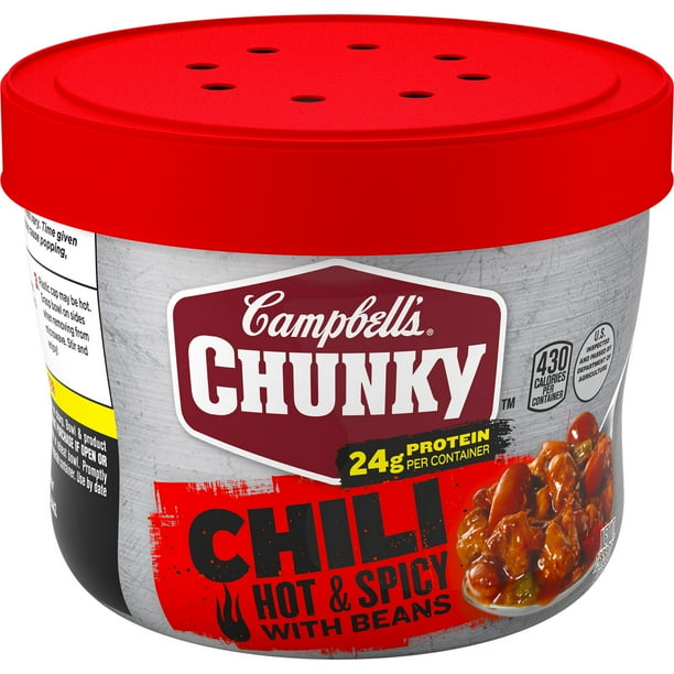 Campbell's Chunky Chili, Hot & Spicy with Beans, 15.25 oz. Microwavable