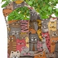 thumbnail image 2 of Cat Grow Bags 5-Pack, Psychedelic Comic Mascots, Heavyduty Fabric Pots with Handles for Plants, 2 Sizes, Multicolor, by Ambesonne, 2 of 3